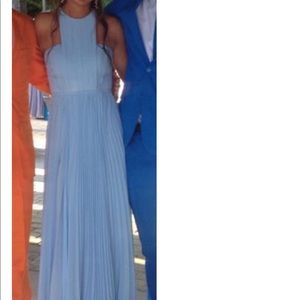 Sky blue halter gown